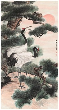 田世光 松鹤延年 镜心